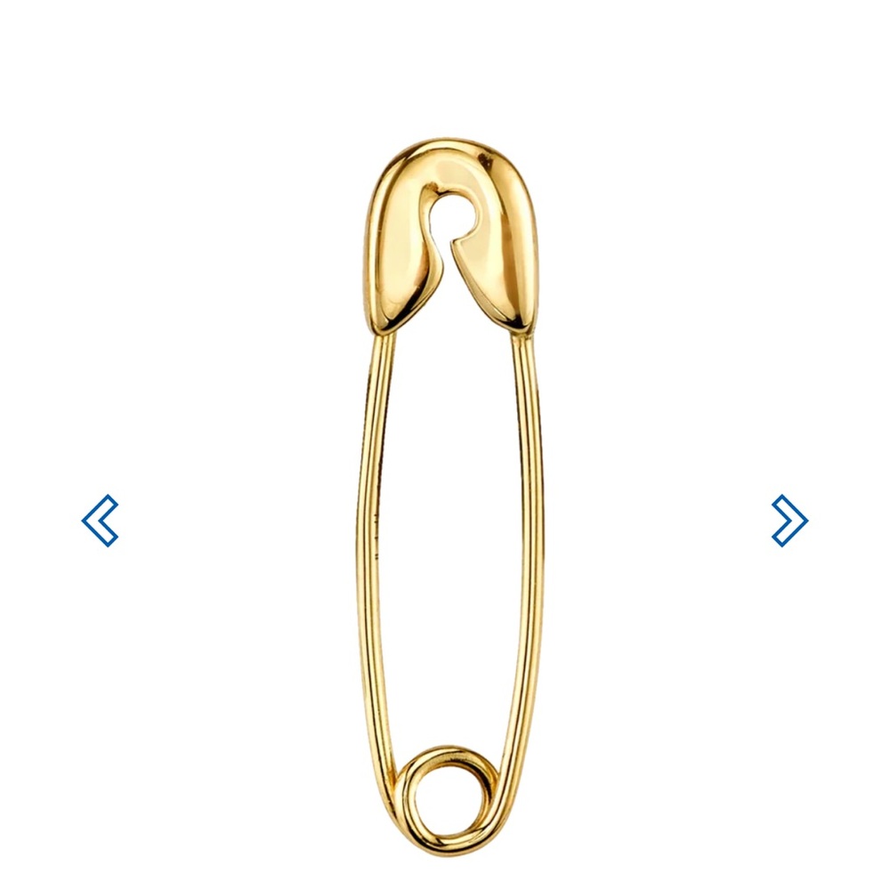 The Last Line 14k Gold Safety Pin Earring (1)